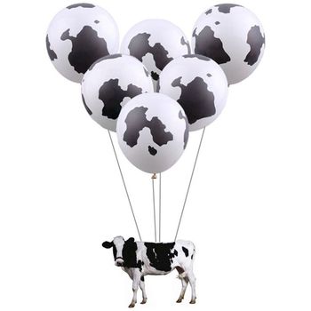 100Pcs 12’’ Funny Cow Print Latex Balloons Perfect for Children's Birthday Party Supplies Decoration